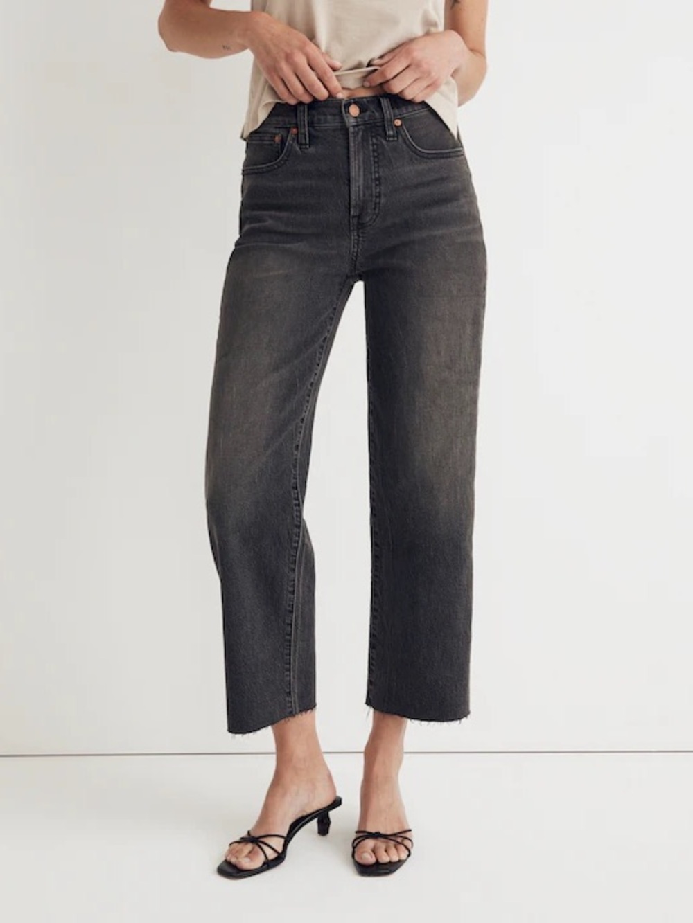 Madewell Perfect Vintage Wide Leg Cropped Jeans size 28 Tall